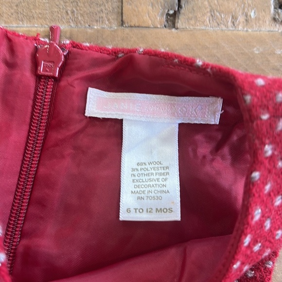 Janie and jack red metallic dotted wool dress - Picture 4 of 7